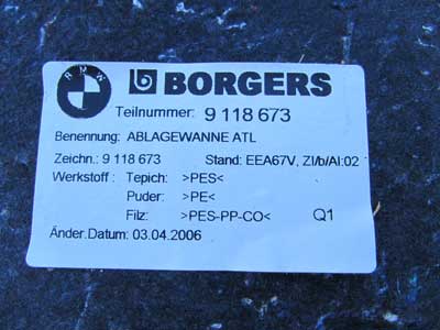 BMW Trunk Insert Panel Storage Luggage Floor 51479118673 E90 335i Sedan Only4